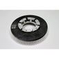 The scrubbing brush Nylon (35 cm) from Diversey Deutschland GmbH & Co. OHG is a round standard scrubbing brush with white bristles for swingo 2500, labeled with "TASKI 8501.080", designed for hard floors. One piece per package, depicted on a solid white background.