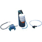 The TASKI ergodisc spray unit electric 230 V from Diversey Deutschland GmbH & Co. OHG includes a white liquid container, a pump unit with wiring, hoses, and a connection with a green button for the TASKI ergodisc 400.