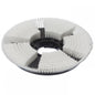 Diversey dry-shampooing brush, Ø 43 cm, for TASKI ergodisc 165: Round black plastic brush with radially arranged white bristles and center opening. Ideal for carpet cleaning. The package contains 1 piece.