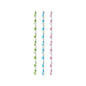 Three PAPSTAR paper straws (Ø 6 mm, 20 cm) black/white "Stripes" from PAPSTAR GmbH – eco-friendly and biodegradable, stand vertically against a white background.