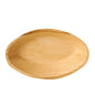 On a white background, a light brown, oval PAPSTAR 25 plate palm leaf "pure" by PAPSTAR GmbH is presented, which impresses with its environmentally friendly design.