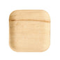 The PAPSTAR 25 plate palm leaf "pure" from PAPSTAR GmbH is a square, flat, light brown palm leaf plate with rounded corners and visible grain – an eco-friendly choice for special occasions, depicted against a white background.