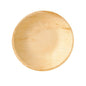 The PAPSTAR 25 bowls, palm leaf "pure" round from PAPSTAR GmbH is a round, light brown disposable bowl with a smooth surface and subtle grain pattern - ideal for sustainable events, photographed from a bird's eye view against a white background.