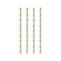 Four PAPSTAR 100 paper straws by PAPSTAR GmbH with a green pattern stand vertically on a white background - perfect sustainable straws for eco-conscious celebrations.