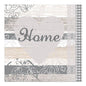 The decorative sign PAPSTAR 20 napkins, 33 cm x 33 cm 3-ply, Set 4 from PAPSTAR GmbH features a large light gray heart with the inscription "Home" and rustic wood-like stripes with elegant lace floral patterns.