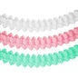 The PAPSTAR GmbH garland paper (Ø 16 cm), color assorted "Pastel", features colors white, pink, and mint green with a folded geometric pattern - a stylish choice for pastel-colored party decoration.