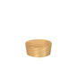 The 50 finger food bowls "pure" round from PAPSTAR GmbH are small, round, light wooden bowls with smooth sides that are perfect for serving finger food and are presented on a simple white background.