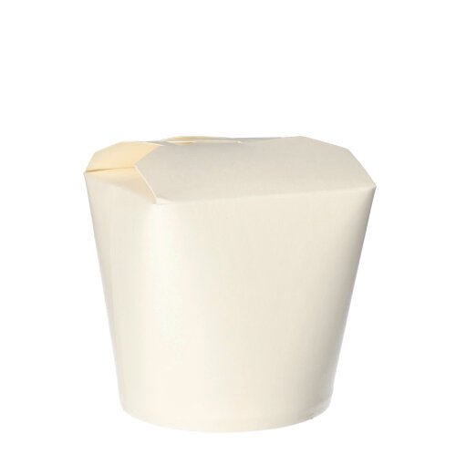 The Starpak 50 Snack Boxes "To Go" square - 750 ml are simple white, folded take-away containers with closed flaps, ideal for meals on the go and depicted on a white background.