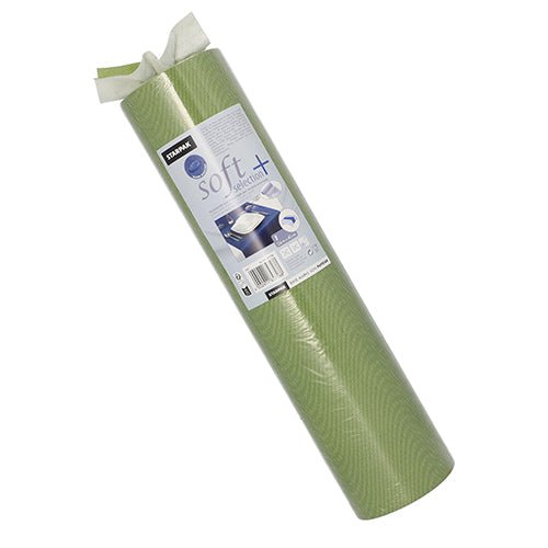 The Starpak table runner 'Soft Selection Plus' (24 m x 40 cm), made of fabric-like fleece, comes with a white label for details and application. A runner is partially pulled out at the top - ideal for special occasions or everyday use.