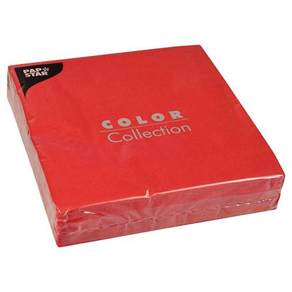 A sealed pack of 50 PAPSTAR napkins, 2-ply 1/4-fold, 40 x 40 cm from PAPSTAR GmbH, with the “Pap Star” logo in the upper left corner of the packaging.