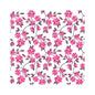 The PAPSTAR 20 napkins (25x25 cm, 3-ply, 1/4-fold) of PAPSTAR GmbH feature a repeating pink floral pattern with gray-green leaves on a white background – ideal for stylish table decoration or elegant napkin use.