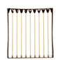 A box of 30 white PAPSTAR taper candles (Ø 2.2 cm, 100% stearin) from PAPSTAR GmbH, arranged upright in a row and viewed from above on a plain white background for even burning.