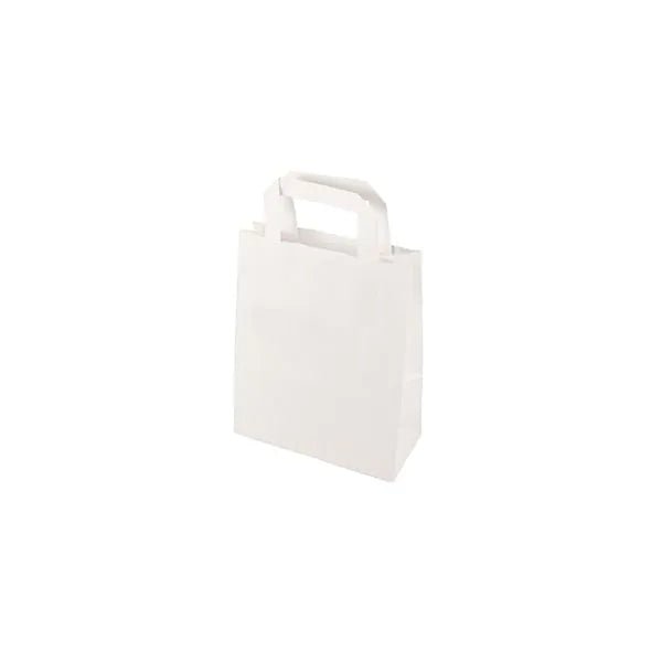 The PAPSTAR 50 carrier bags, paper with handle of PAPSTAR GmbH are sturdy, eco-friendly white paper bags with handles - perfect for sustainable shopping.