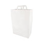 The PAPSTAR 50 carrier bags of PAPSTAR GmbH are white paper bags with handles, depicted upright on a white background - an ideal eco-friendly choice for your shopping.