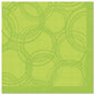 A green PAPSTAR 50 napkin "ROYAL Collection" 40 x 40 cm with overlapping circle pattern and green border, from PAPSTAR GmbH.