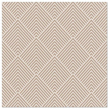 A square area rug with a repeating geometric diamond pattern in beige and cream, inspired by the textured look of the PAPSTAR 50 napkins "ROYAL Collection" 1/4-fold 40 x 40 cm brown by PAPSTAR GmbH.