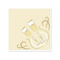 Image of two champagne glasses with bubbles on a beige, gold-embellished background. Ideal for PAPSTAR 20 napkins "ROYAL Collection" 1/4-Fold, 25 cm x 25 cm from the PAPSTAR GmbH.