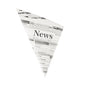 A PAPSTAR cone bag "Newsprint" (32.5x23 cm) parchment substitute-greaseproof, with text and headlines with "News" in the center. Pack of 300 pieces from PAPSTAR GmbH.