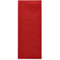 A red Starpak 480 cutlery bag made of Airlaid (40 x 33 cm, with cutlery fold) stands vertically on a white background; A fine horizontal line appears in the upper third, providing a high-quality presentation.