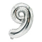 The PAPSTAR foil balloon (35 x 20 cm) in silver from PAPSTAR GmbH shows the number 9 and is perfect as a stylish decoration for special occasions.