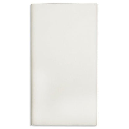 A smooth, simple white napkin with clean edges lies on a white background, echoing the simplicity of the PAPSTAR tablecloth folded 120x180 cm white sheet from PAPSTAR GmbH - ideal for festive occasions.