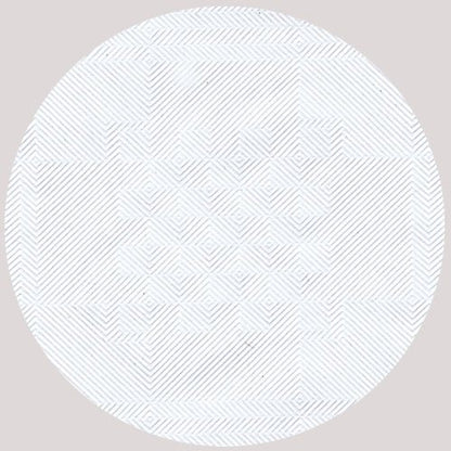 Thin, light gray, diagonal lines form a geometric diamond pattern on the white PAPSTAR paper tablecloth with damask embossing (50 m roll) and give this tablecloth by PAPSTAR GmbH its elegant, structured appearance.