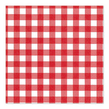 PAPSTAR 100 napkins, 3-ply (33 x 33 cm), from PAPSTAR GmbH – red and white checkered pattern in a timeless design, ideal for stylish table decorations.