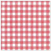 A square cloth with a red and white gingham pattern fits perfectly with the PAPSTAR GmbH 50 napkins "ROYAL Collection" 1/4-fold 40 x 40 cm red.