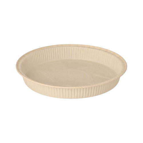 The PAPSTAR 25 baking molds "pure" round brown from PAPSTAR GmbH are round, brown disposable baking molds made from environmentally friendly material - ideal for sustainable food distribution.