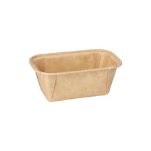 The rectangular, brown PAPSTAR baking molds "pure" (4x6.5x11 cm) made of paper with shrink wrap (50 pieces), from PAPSTAR GmbH, are presented against a white background.