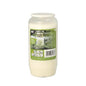 The PAPSTAR oil light T6 (Ø 7 cm, white) contains 100% vegetable fat in a transparent plastic container with a lid. The label includes product information, safety symbols, and a green outdoor scene - ideal for eco-friendly lighting.