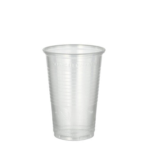 The Starpak 25 drinking cup made of PP (0.2l, Ø7.03cm, 9.9cm) is transparent with horizontal grooves and a slightly flared rim - ideal for on the go.