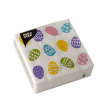 A pack of 50 PAPSTAR napkins 1/4 fold, 25x25 cm, design "Colorful Eggs" by PAPSTAR GmbH - festive napkins in bright colors, perfect for Easter.