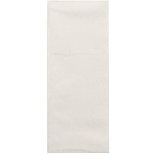 A Starpak 100 cutlery pouch airlaid napkin (40x48 cm, with cutlery fold) is presented unfolded against a white background and shows a fold line - ideal for table decoration or as a stylish cutlery pouch.