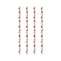Four PAPSTAR 100 paper straws by PAPSTAR GmbH with small red hearts stand vertically in a row on a white background, showcasing the brand's sustainable design.