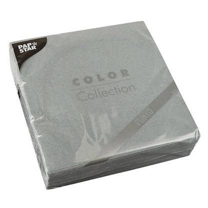 A sealed package containing 30 napkins from the PAPSTAR GmbH, 2-ply "PUNTO" 1/4-fold (38x38 cm) in clear plastic packaging, ideal for table decorations.