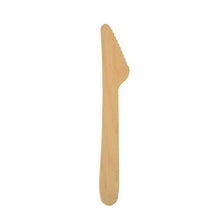 A single PAPSTAR 10 knife, wood "pure" from PAPSTAR GmbH with a flat handle and partially serrated edge, depicted against a plain white background.