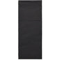 The Starpak 100 cutlery pouches, airlaid 40x48 cm with cutlery fold, feature an elegant black rectangular design with a subtle horizontal division and a textured airlaid surface, reminiscent of elegant table decoration.