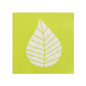 The PAPSTAR 20 napkins (25x25 cm, three-ply, 1/4 fold) from PAPSTAR GmbH feature a green design with a bold white stylized leaf in the shape of a water drop - ideal for a unique table decoration.