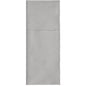The Starpak 100 cutlery pouches, airlaid 40 cm x 48 cm with cutlery fold, are light gray, folded in thirds rectangular napkins with a top fold - ideal for elegant table decoration or as stylish cutlery pouches.