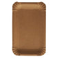 The top view shows a rectangular white PAPSTAR 250 plate, cardboard "pure" square white by PAPSTAR GmbH, made from virgin fiber cardboard with raised, ribbed edges - an eco-friendly paper plate for any occasion.