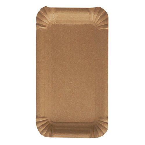 A rectangular, white, eco-friendly PAPSTAR 250 plate "pure" by PAPSTAR GmbH made of virgin fiber cardboard with slightly raised, ribbed edges, viewed from above on a white background.