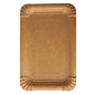 A rectangular white PAPSTAR 250 plate made of cardboard "pure" from PAPSTAR GmbH, with slightly raised edges and folded corners, photographed from above against a white background.