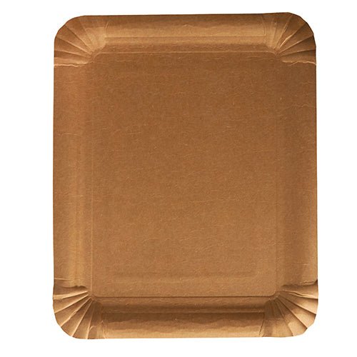 The rectangular white paper plate PAPSTAR 250 "pure" from PAPSTAR GmbH is made of virgin fiber board, has ribbed edges and a flat center - ideal for eco-friendly serving, here photographed from above on a white base.