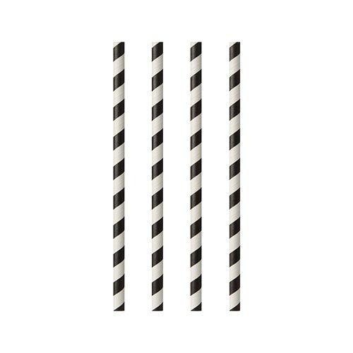 Four PAPSTAR 100 paper straws (Ø 6 mm) by PAPSTAR GmbH stand vertically in a row on a white background - a stylish, eco-friendly choice for sustainable enjoyment.