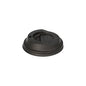 On a simple white background is a white PAPSTAR 50 dome lid, C-PLA round lid (2.1 cm high) from PAPSTAR GmbH for take-away cups with drinking and ventilation holes depicted.