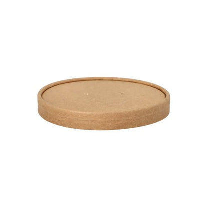 The PAPSTAR 25 lid for cardboard soup cups from PAPSTAR GmbH is round, flat, heat-resistant, and eco-friendly, with a slight rim - depicted against a white background.
