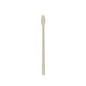 A single PAPSTAR 100 stirring sticks made of white paper "pure" by PAPSTAR GmbH with a long, narrow handle and an oval, flat tip - ideal for gastronomy against a plain white background.