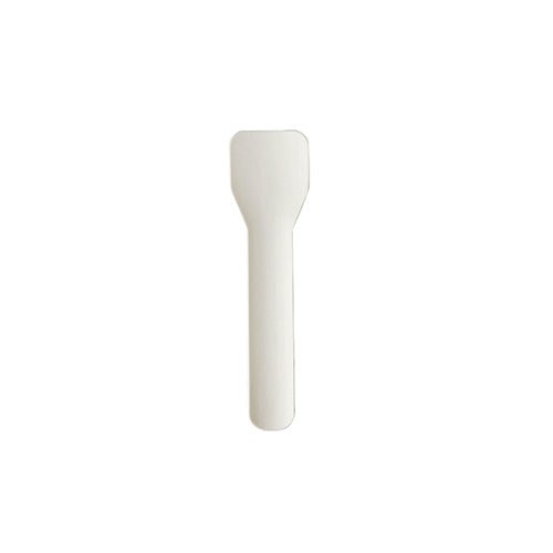 The PAPSTAR ice cream spoon paper "pure" (9.5 cm, white) from PAPSTAR GmbH is an environmentally friendly ice cream spoon with a rectangular, rounded head - perfect for sustainable enjoyment of treats. Box with 100 pieces.