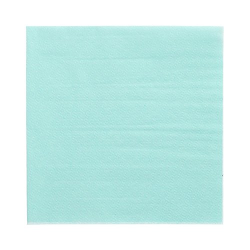 A single, square, light blue PAPSTAR 1-ply napkin (33 x 33 cm) from PAPSTAR GmbH is depicted on a white background; it features a subtle texture without visible patterns or designs.
